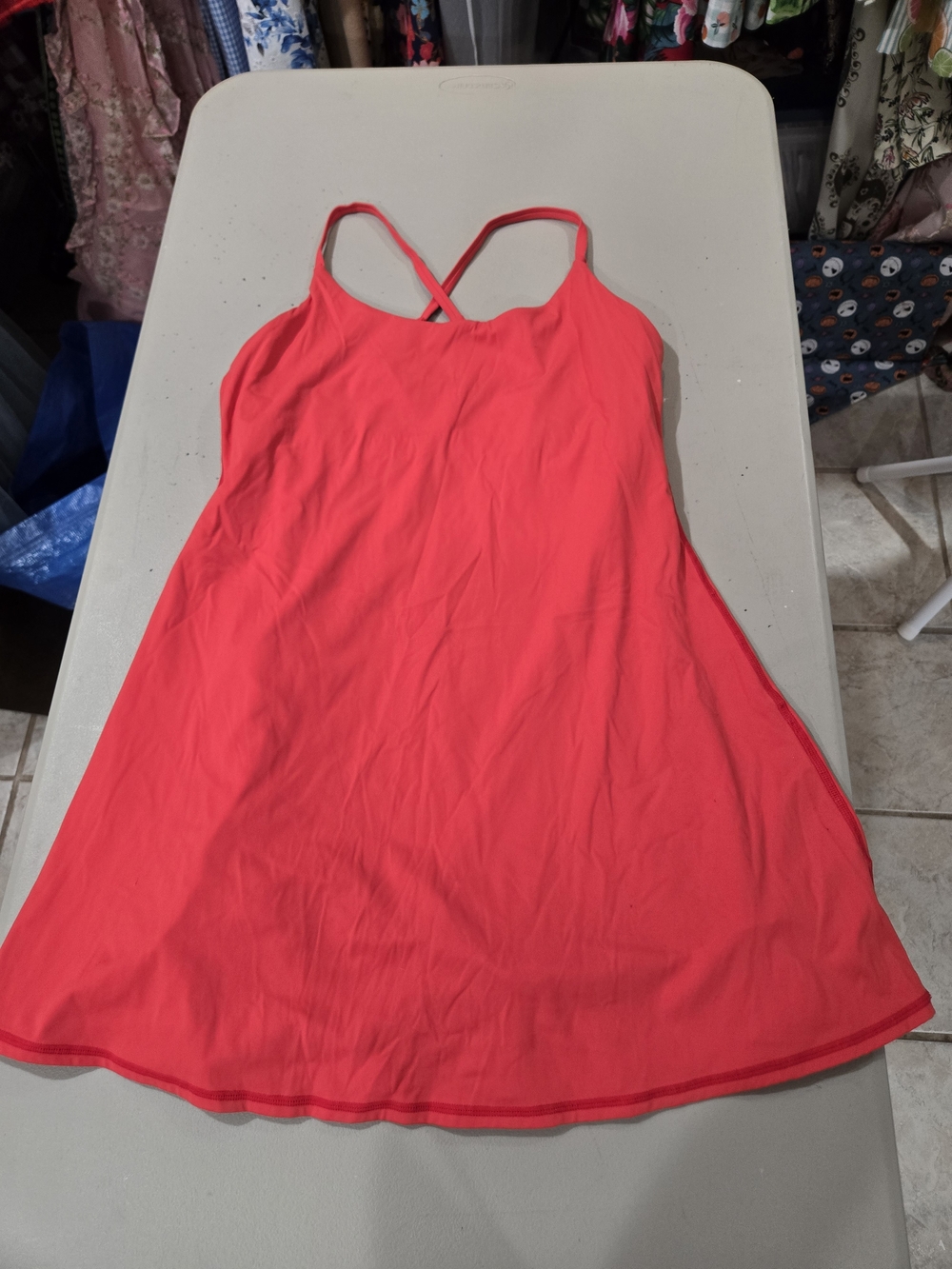 HALARA Coral Pink Cross-Back Mini Dress